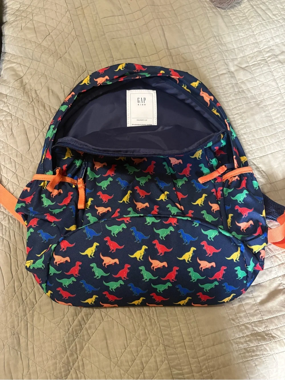 GAP Kids Navy Dinosaur Backpack - Colorful Dino Print